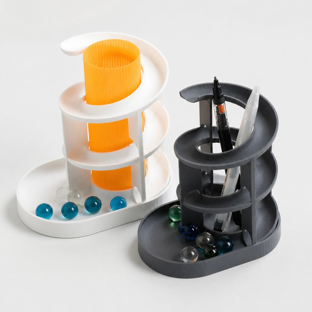 Rolling Marble Track Pen Holder – Desk Fidget